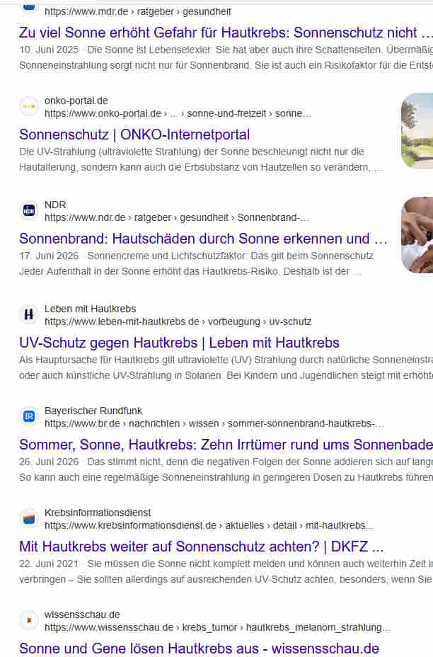 Wissenschaft: Sonne führt zu Hautkrebs